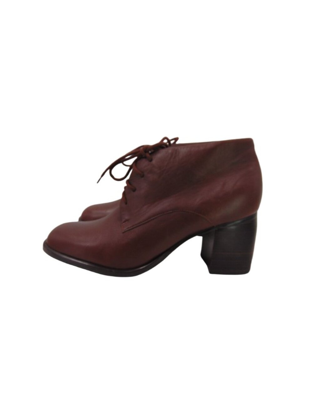 Etienne Aigner Womens Brown Pinto Ankle Booties Shoes Size 8 Chunky Heels Boots - Picture 6 of 12